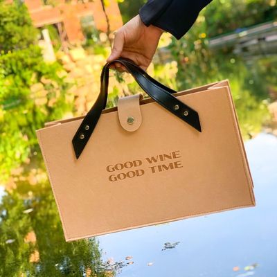 Elegant Wine Flannel Gift Bag (Single & Double)