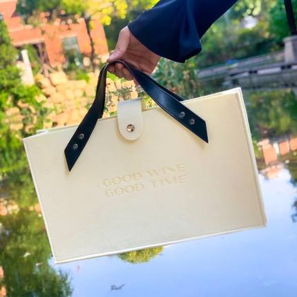 Elegant Wine Flannel Gift Bag (Single & Double)